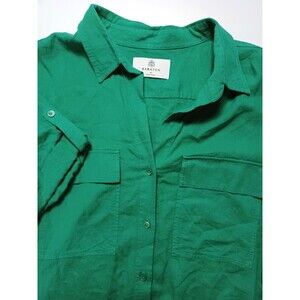 Aritzia Babaton Utility Top Linen Blend Medium Safari Roll Tab Sleeve‎ Beachy